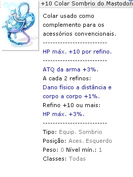 +10 Colar Sombrio do Mastodonte