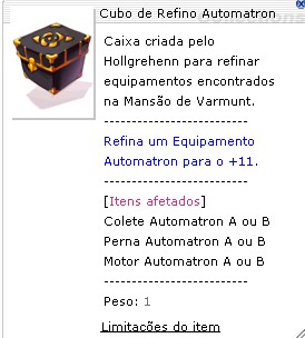 Cubo de Refino Automatron