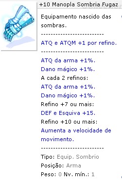 +10 Luva Sombria Fugaz