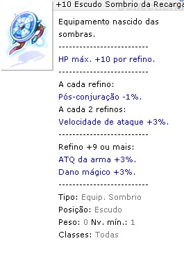 +10 Escudo Sombrio da Recarga
