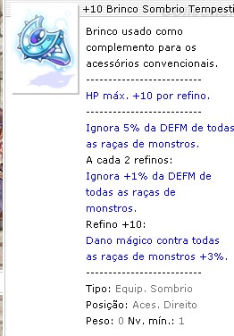 +10 Brinco Sombrio Tempestivo