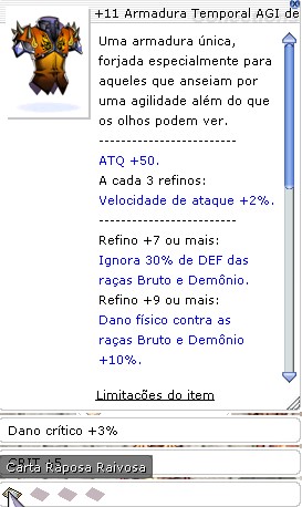 +11 Armadura Temporal AGI de Nove Caudas