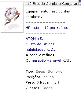 +10 Escudo Sombrio Conjurante